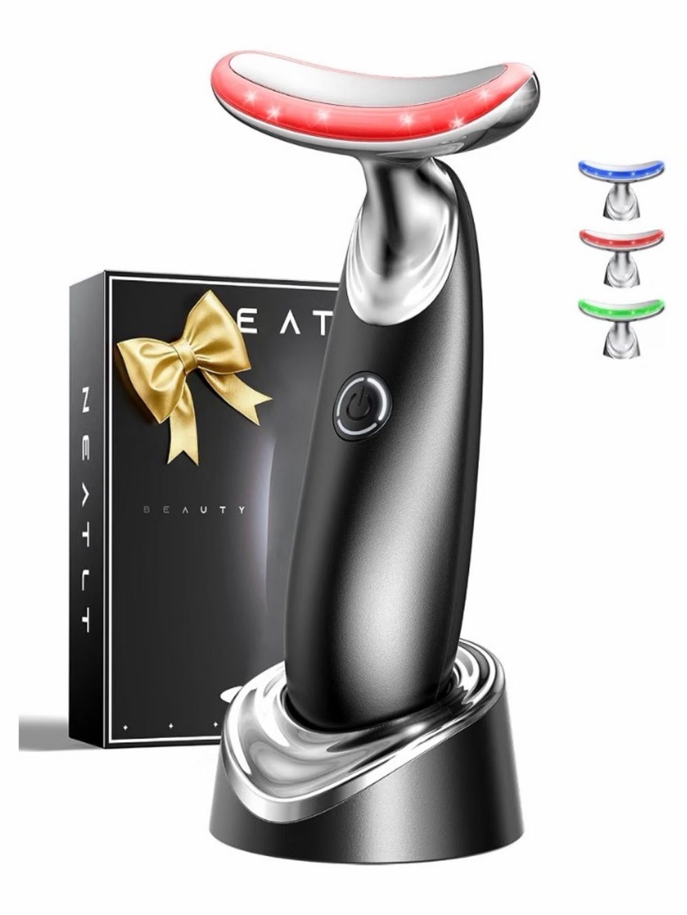 NeatLt 7-in-1 Facial & Neck Massager – Red Light Therapy, Portable Skin Tighteni